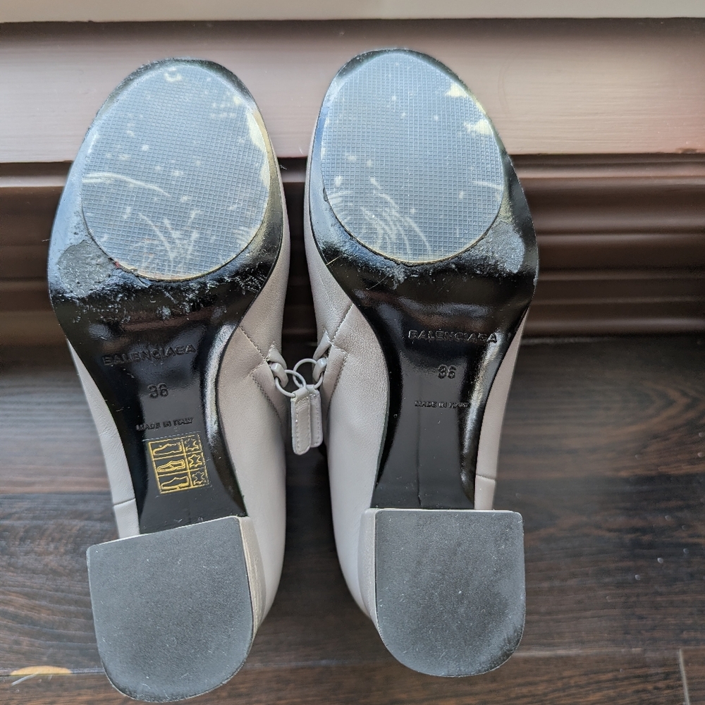Balenciaga Grey Lambskin Leather Ankle Boots - Picture 8 of 11